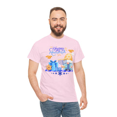 "Happy Hanukkah" Knome with Menorah & Dreidel Holiday Tee