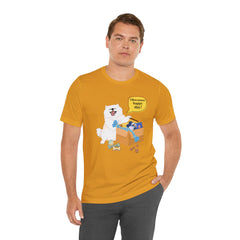 "Ohwoooo happy day!"  Happy Dog with treat delivery T‑Shirt — Pet Gift