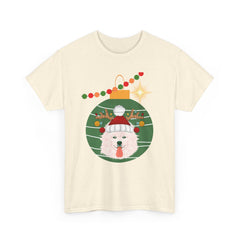 Christmas Samoyed Unisex Heavy Cotton Tee Customizable