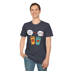 "I love U a Latte" Cute Coffee Pun Tee Couple T-Shirt