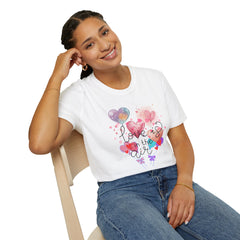 Love Is in the Air T-Shirt — Watercolor Heart Balloons Valentine Tee