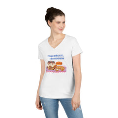 "If I bake it I'll EAT IT... I don’t KNEAD it", Baking Humor V-Neck Tee