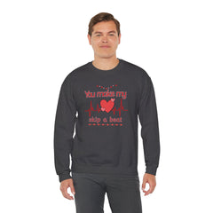 "You Make My Heart Skip a Beat" Crewneck Valentine Sweatshirt