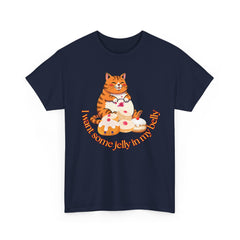 "I Want Some Jelly In My Belly"T-Shirt — Cute Cat Donut Design