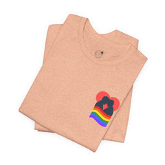 Pride Heart Pocket Tee — Rainbow LGBTQ+ Short Sleeve T-Shirt