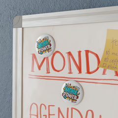Teacher Power Round Magnet — Teacher Appreciation Button Magnet shop for 1 or 10