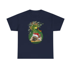 Christmas Pug Ornament and Mistletoe T-Shirt