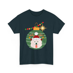 Christmas Samoyed Unisex Heavy Cotton Tee Customizable