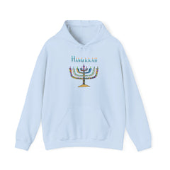 Hanukkah Menorah Hoodie — Festive Glitter Menorah Sweatshirt