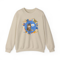 Happy Hanukkah Cat Sweatshirt – Cute Kitty 'Meow!' Graphic Crewneck