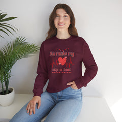 "You Make My Heart Skip a Beat" Crewneck Valentine Sweatshirt
