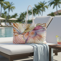 Seashell Watercolor Weekender Bag
