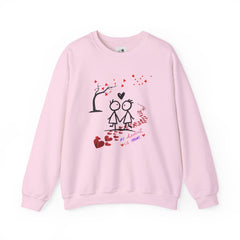 Couple Stick Figure Sweatshirt – Cute Heart Walk Valentine Crewneck