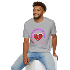Two Halves Make Us Whole Broken Heart T-Shirt — Cute Split-Heart Couple Tee