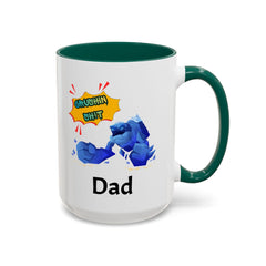 Dad Coffee Mug — "Crushin' SH!t" Blue Rock Gamer Mug (11oz & 15oz)