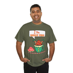I'm Really Fine Tee — Cute Elf in a coffee cup Graphic T-Shirt