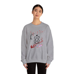 Couple Stick Figure Sweatshirt – Cute Heart Walk Valentine Crewneck