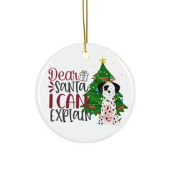 Pet lover Holiday Ceramic Ornament, 2 Shapes