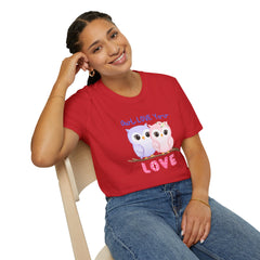 Cute ‘Owl Love You’ Pink & Purple Owls Valentine Tee Shirt