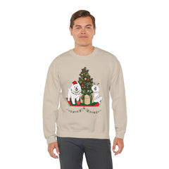 Christmas Samoyed Dogs Sweatshirt - Festive Tree & Gifts Holiday Crewneck