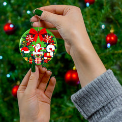 Holiday Santa Ceramic Ornament, 4 Shapes