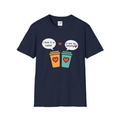 "I love U a Latte" Cute Coffee Pun Tee Couple T-Shirt