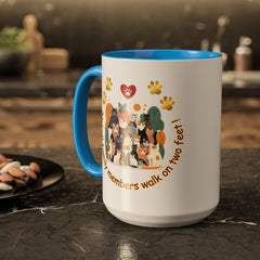 Cat Lover Mug – "Not all family members walk on two feet" Colorful 11oz/15oz Ceramic Mug