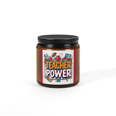 Teacher Power Scented Soy Candle — Amber Jar Gift for Educators