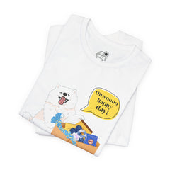 "Ohwoooo happy day!"  Happy Dog with treat delivery T‑Shirt — Pet Gift