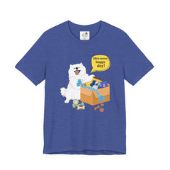 "Ohwoooo happy day!"  Happy Dog with treat delivery T‑Shirt — Pet Gift