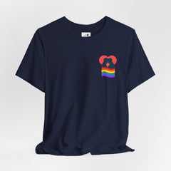Pride Heart Pocket Tee — Rainbow LGBTQ+ Short Sleeve T-Shirt