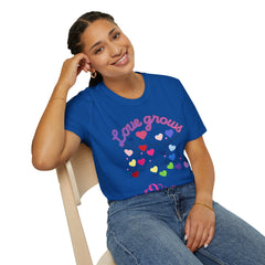 Love Grows Heart Tree T-Shirt — Colorful Heart Family Tee