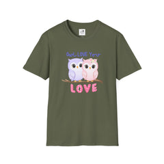 Cute ‘Owl Love You’ Pink & Purple Owls Valentine Tee Shirt