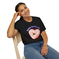 "Donut Break My Heart" Sprinkle Heart Donut Graphic Tshirt