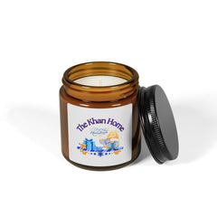 Personalized Hanukkah Scented Soy Candle — Amber Jar Optional Scents