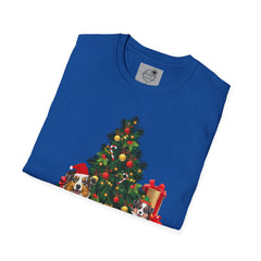 Christmas Australian Shepherd Dogs T-Shirt — Festive Tree & Presents Holiday Tee