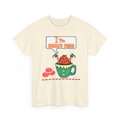 I'm Really Fine Tee — Cute Elf in a coffee cup Graphic T-Shirt