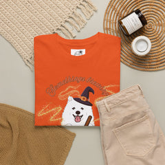 Halloween Witchy Samoyed — Cute Spooky Pumpkin Cauldron Tee
