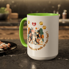 Cat Lover Mug – "Not all family members walk on two feet" Colorful 11oz/15oz Ceramic Mug