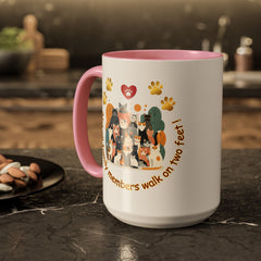 Cat Lover Mug – "Not all family members walk on two feet" Colorful 11oz/15oz Ceramic Mug