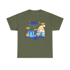 "Happy Hanukkah" Knome with Menorah & Dreidel Holiday Tee