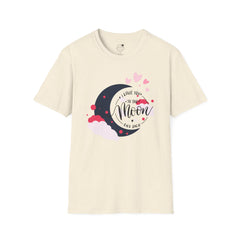 Love You to the Moon T-Shirt – Romantic Moon & Hearts Tee