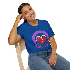 Two Halves Make Us Whole Broken Heart T-Shirt — Cute Split-Heart Couple Tee