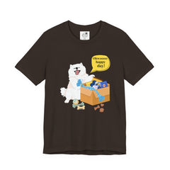 "Ohwoooo happy day!"  Happy Dog with treat delivery T‑Shirt — Pet Gift