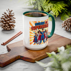 Nurses Are Superheroes Coffee Mug M/F — Colorful 11oz/15oz Gift