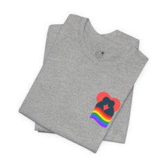 Pride Heart Pocket Tee — Rainbow LGBTQ+ Short Sleeve T-Shirt
