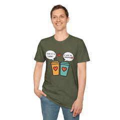"I love U a Latte" Cute Coffee Pun Tee Couple T-Shirt