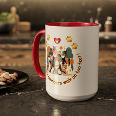 Cat Lover Mug – "Not all family members walk on two feet" Colorful 11oz/15oz Ceramic Mug