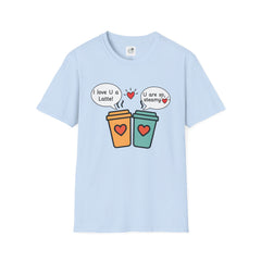 "I love U a Latte" Cute Coffee Pun Tee Couple T-Shirt