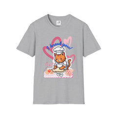 I Knead you - Cute Chef Cat kneading dough Unisex Softstyle T-Shirt